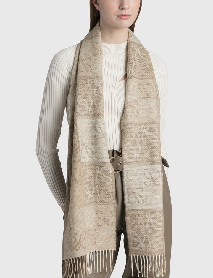 ANAGRAM SCARF 140 CM IN CAMEL BEIGE WOOL 410213