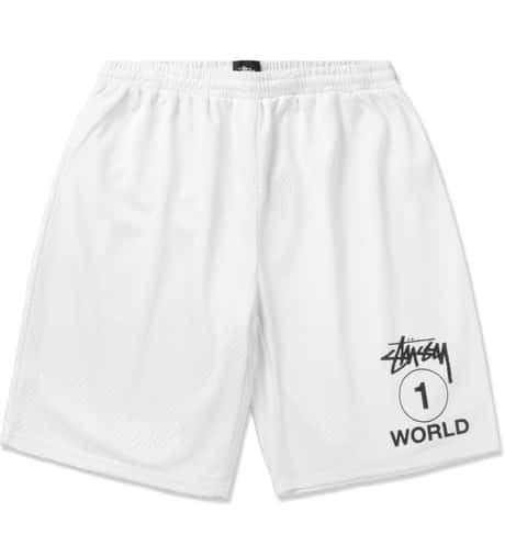 Stüssy - White One World Mesh Shorts | HBX