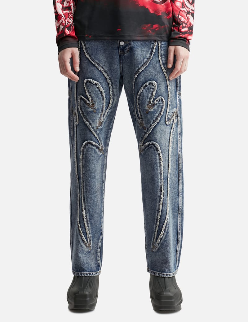 THUG CLUB - Denim Tribal Pants | HBX - Globally Curated Fashion