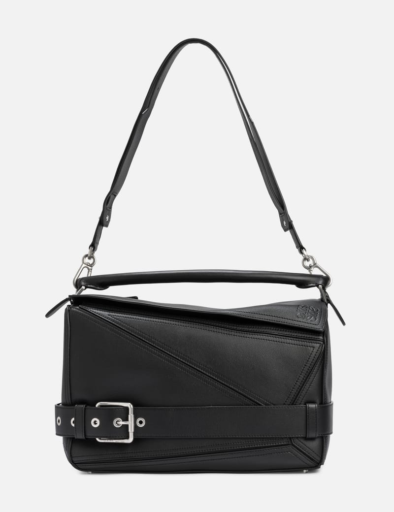 LOEWE ブラックレザーバック Loewe - Flamenco Black Deerskin Leather Bag | Mitchell Stores