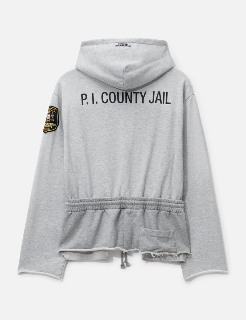 Protocol-Index Hybrid Sweat Pants Hoodie - Distressed cotton