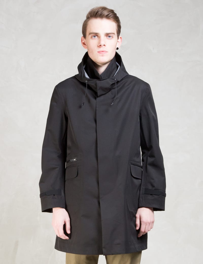 Minotaur - Black Waterproof Stretch 3layer Hooded Coat | HBX