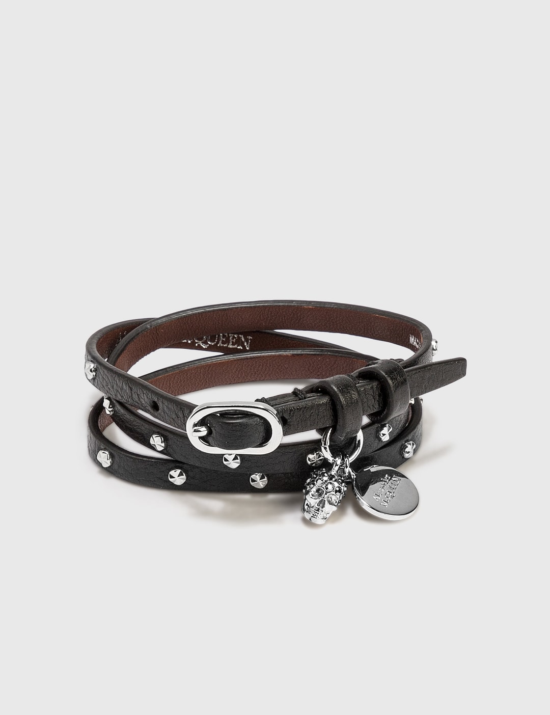 Alexander McQueen - Double-wrap Leather Bracelet | HBX - Globally ...