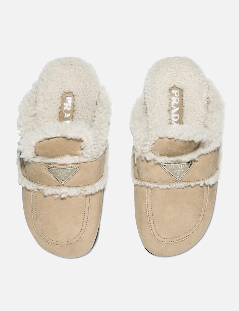 Prada SHEARLING SLIPPERS HBX Globally Curated Fashion and