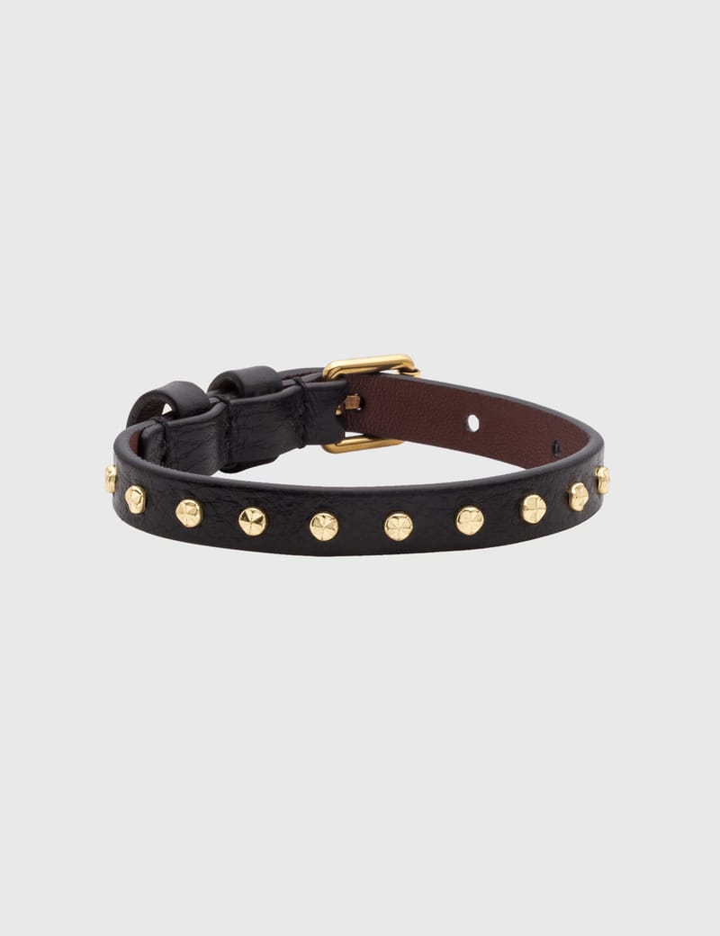 Alexander McQueen レザー ラップ ブレスレット ブラック Alexander McQueen - シングル ラップ ブレスレット | HBX