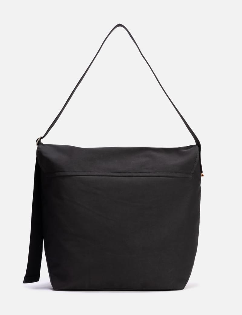 バッグ HenderScheme flap shoulder big Hender Scheme Flap Shoulder Big - Black leather-trimmed nylon