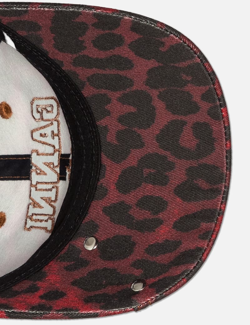 Ganni - Red Leopard Cap | HBX - Globally Curated Fashion and