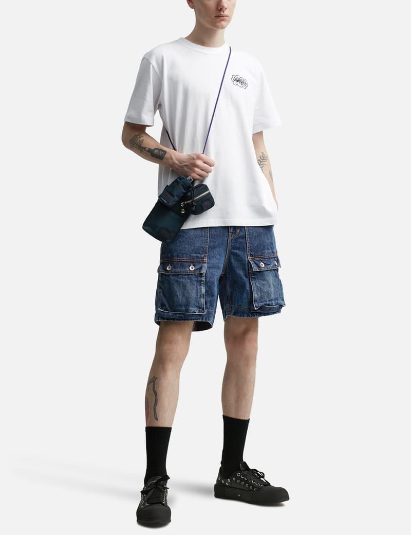 【関税込み】sacai Denim shorts Sacai drawstring-waist Denim Shorts | Blue | FARFETCH