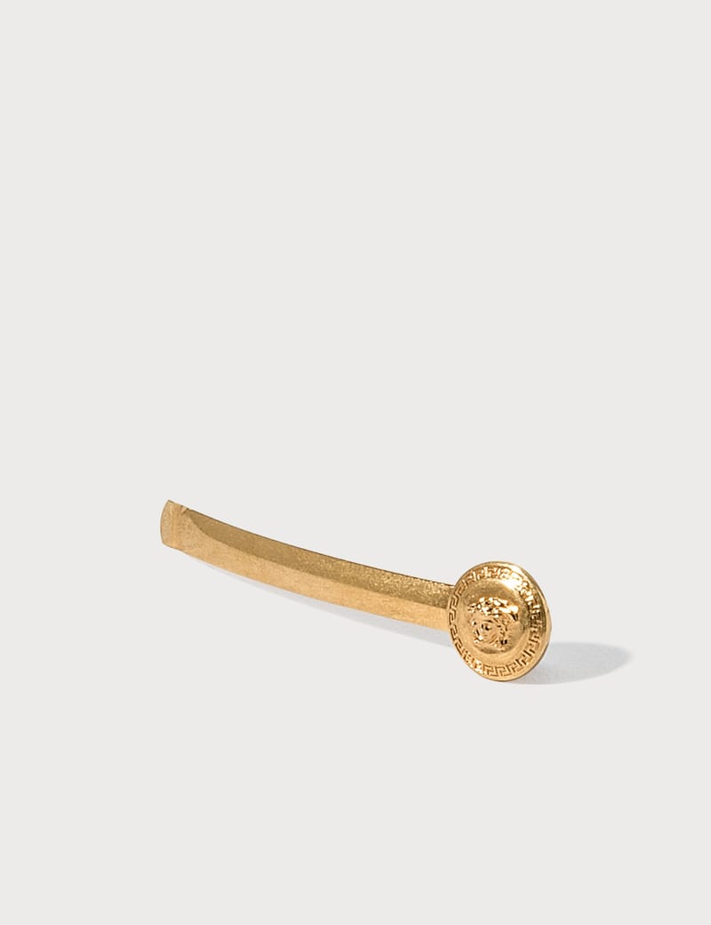 VERSACE★素敵！Tribute Brass MEDUSA Barrette HAIRPIN NEW $275 VERSACE Tribute RUNWAY Gold Tone Brass MEDUSA COIN