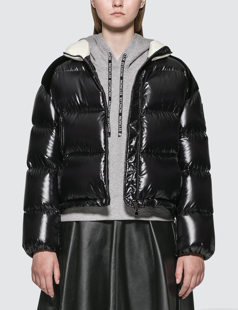 ブルー×レッド MONCLER DOWN JACKET WITH WHITE ROLL NECK - 通販