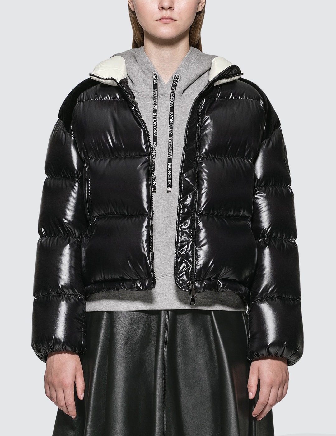Moncler - Down Jacket With White Roll Neck | HBX - Globally Curated ...