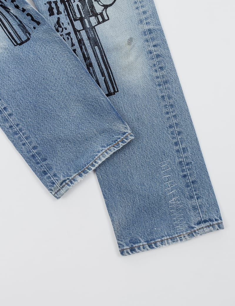 Distressed Levis 501 Jeans with Black Guns