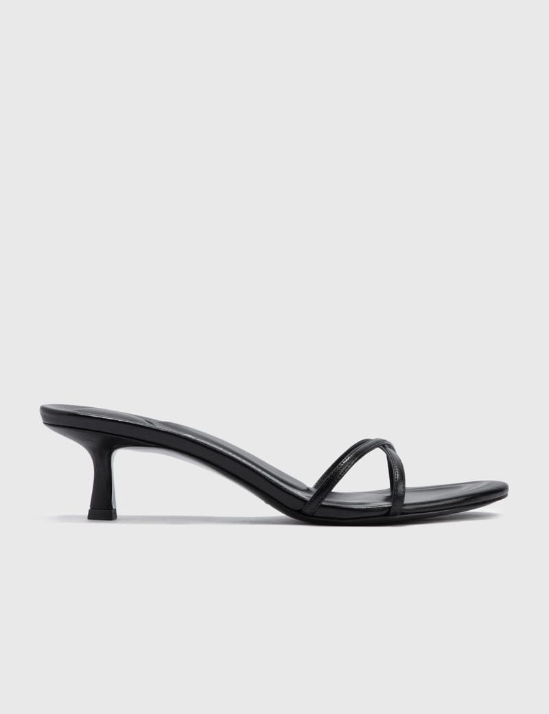 サンダル・ミュール Alexander Wang Dahlia 50 Sandals in Crystal / Black Leather Alexander Wang Dahlia 50 Sandals in Crystal / Black Leather
