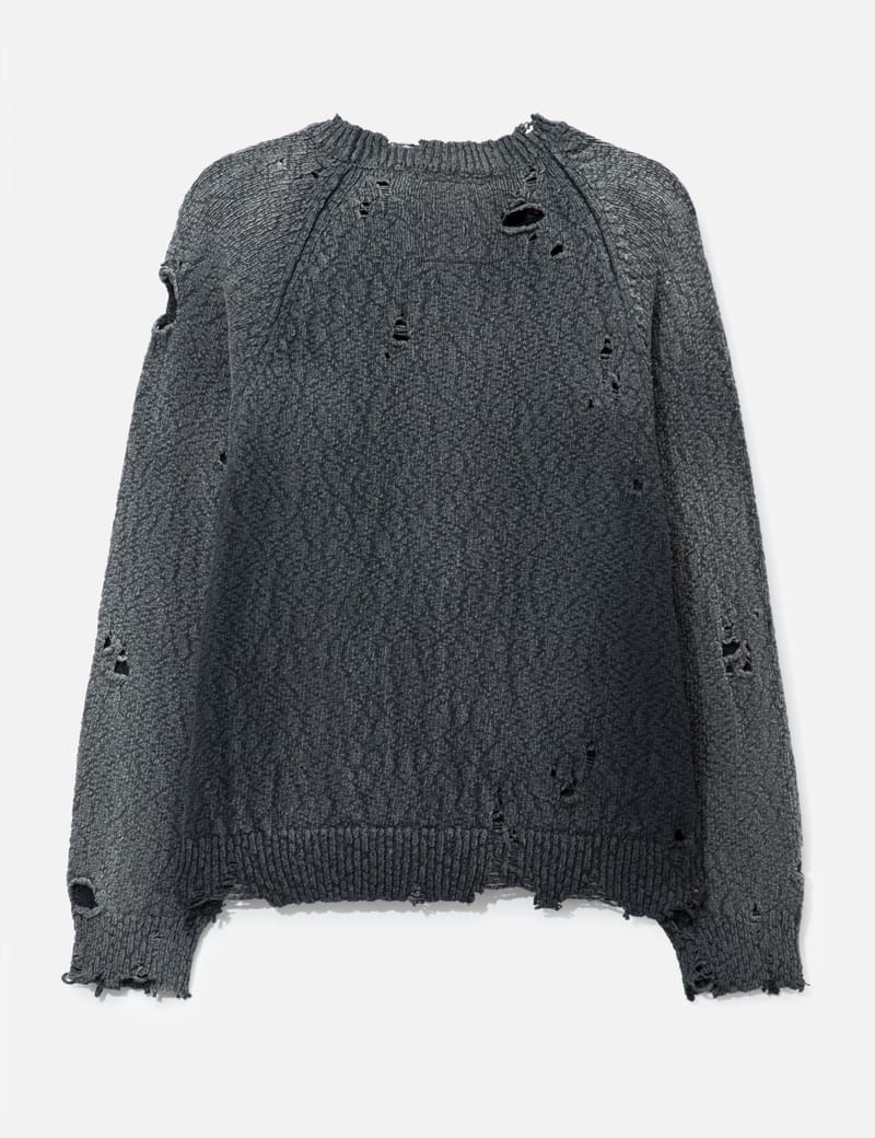 メゾン ミハラ ヤスヒロ Sun Faded Like Knit Sweater Maison Mihara Yasuhiro Sun Faded Like Knit Sweater - Distressed