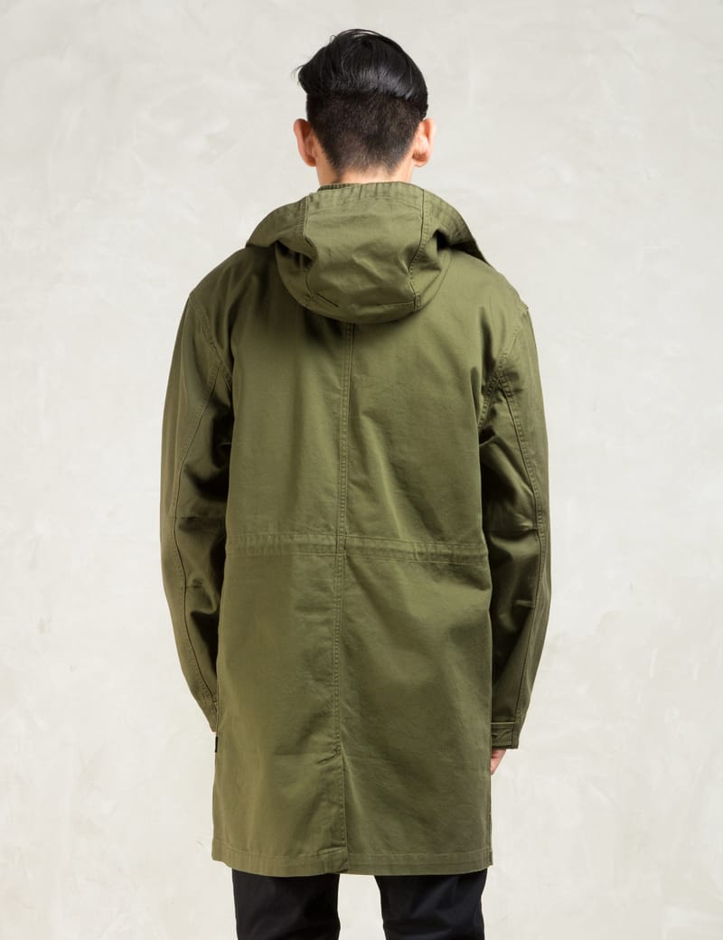 Hooded military discount jacket stussy