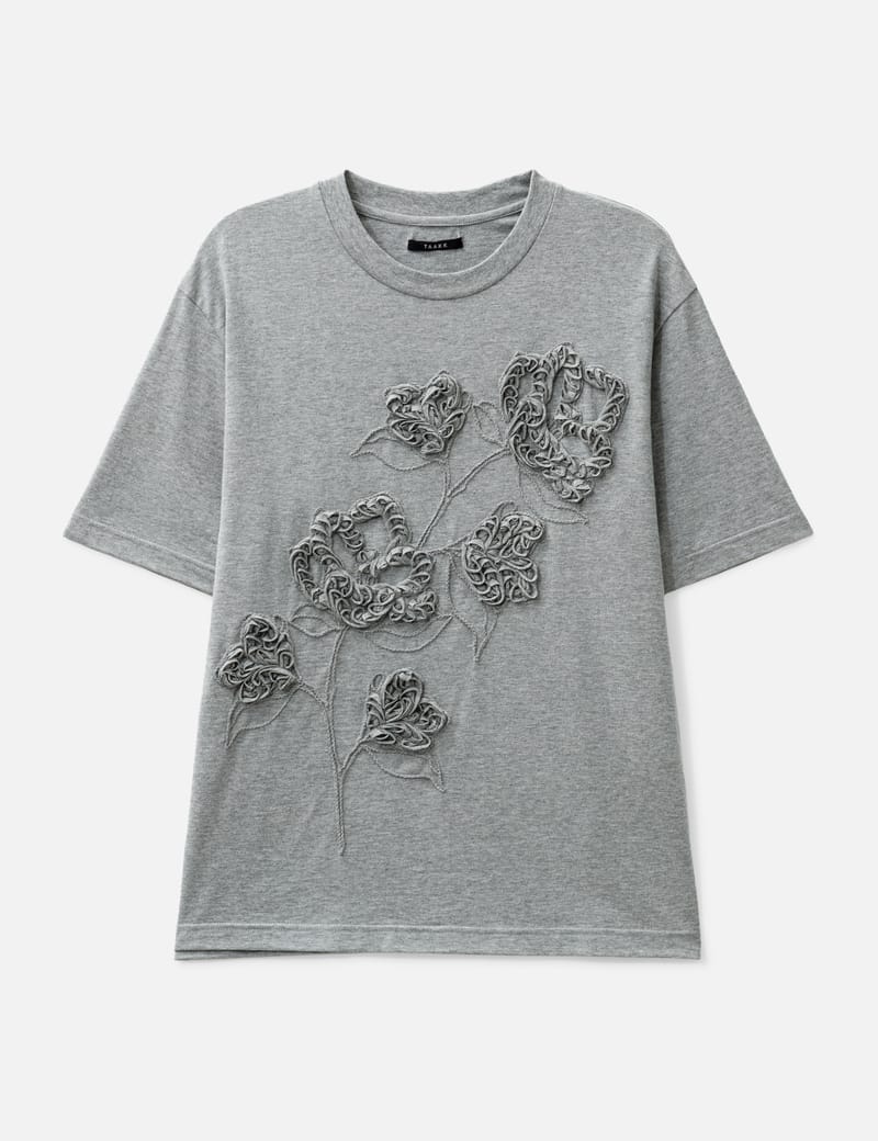 TAAKK Tape Embroidery T-Shirt - Floral embroidery elevates this