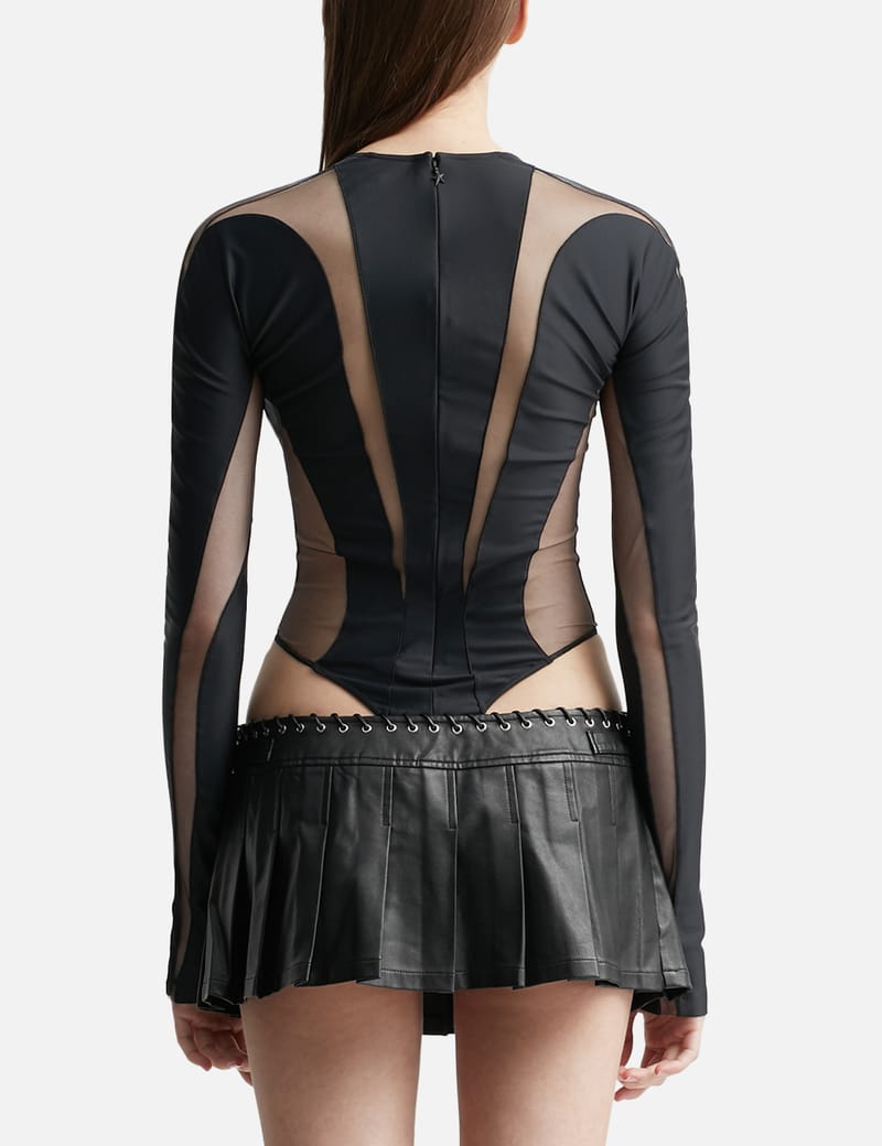 Mugler × H&M スペシャルコレクション メッシュパネルボディスーツ