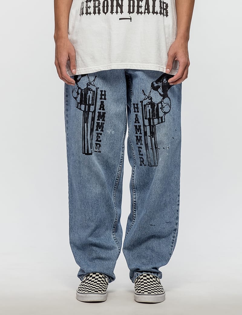 Warren Lotas - Distressed Levis 560 Jeans with Black Guns | HBX