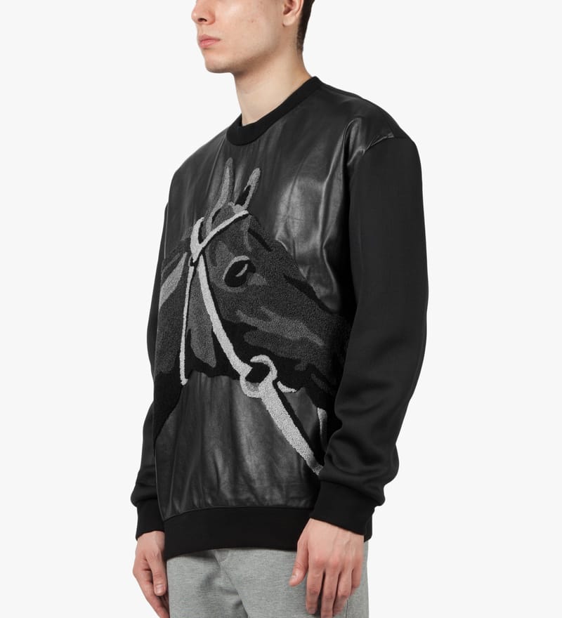 3.1 high quality Philip Lim leather crew sweatshirt