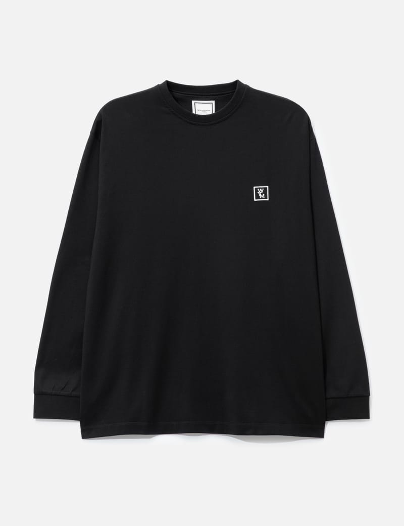 Wooyoungmi Tuft Embroidered Back Logo T-Shirt - Navy cotton