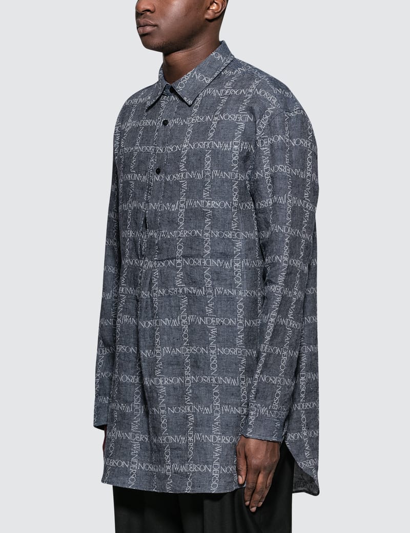 JW Anderson - Logo Grid Tunic Linen Shirt | HBX - Globally Curated