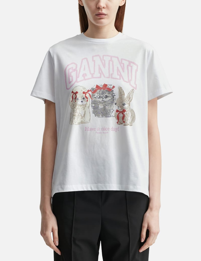 Ganni - Animal Print T-Shirt | HBX