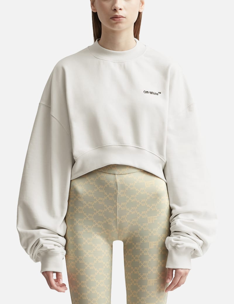 Off White For All Cropped Crewneck Sweatshirt HBX Globally