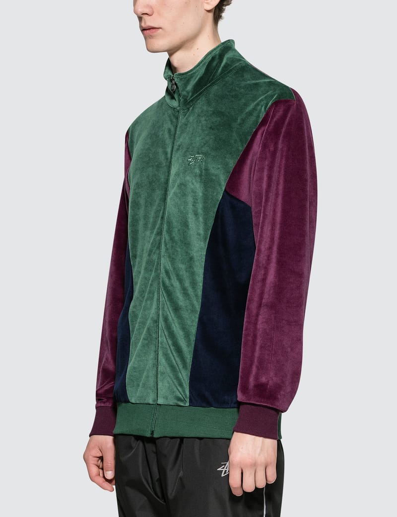 Stüssy - Velour Paneled Track Jacket | HBX - Globally Curated