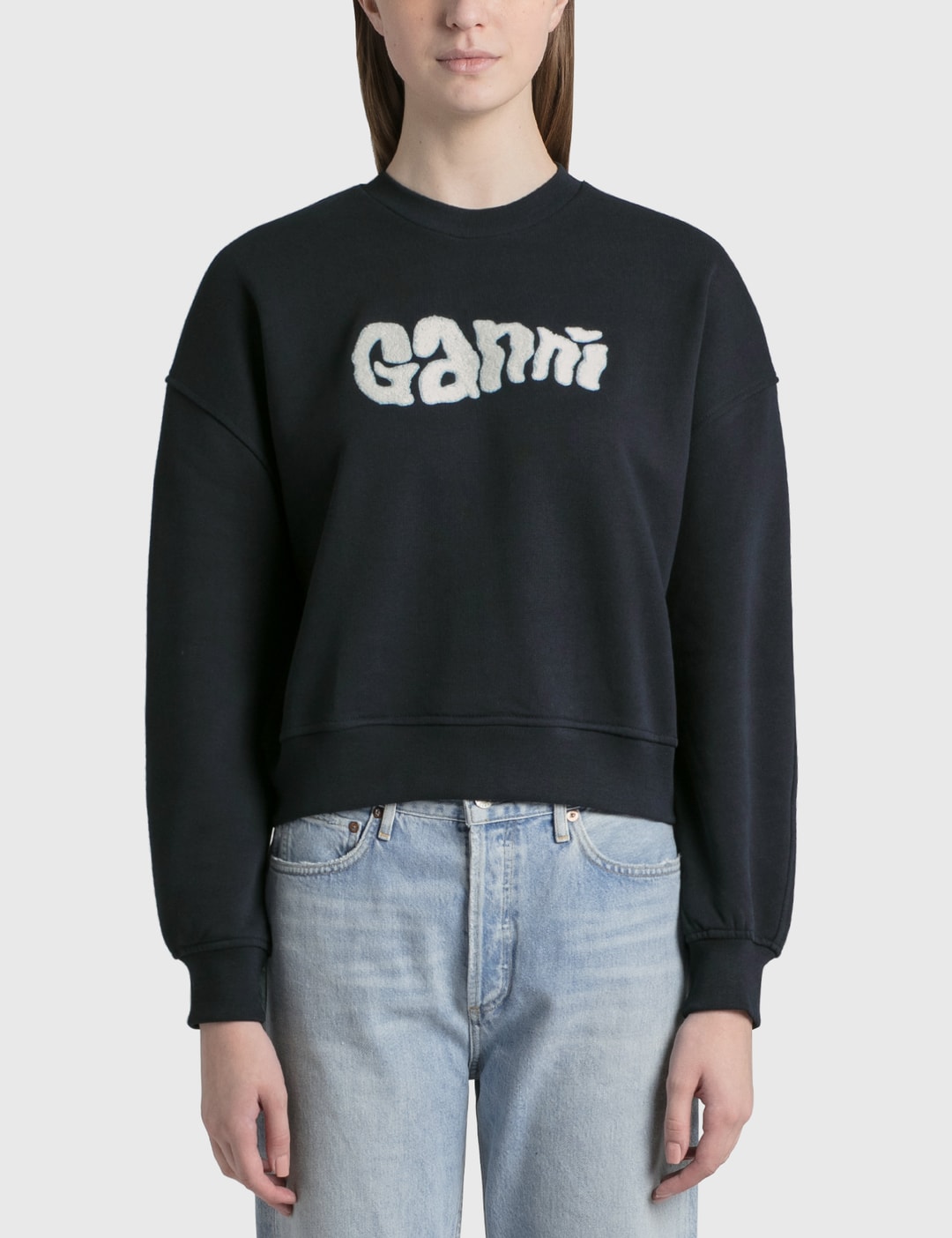 Ganni - Isoli Logo Sweatshirt | HBX - Globally Curated Fashion and ...
