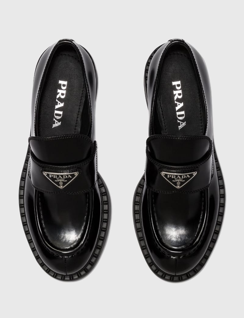 Prada - ブラッシュド レザー ローファー | HBX