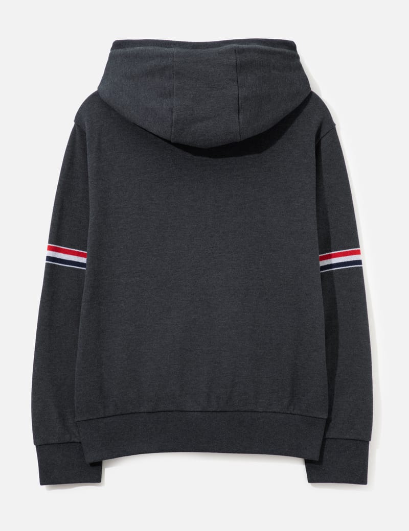 Thom Browne Zipper Hoodie With Striped Armbands - Cotton comfort