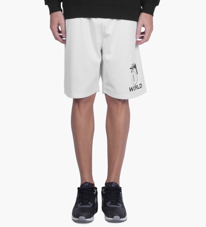 Stüssy - White One World Mesh Shorts | HBX