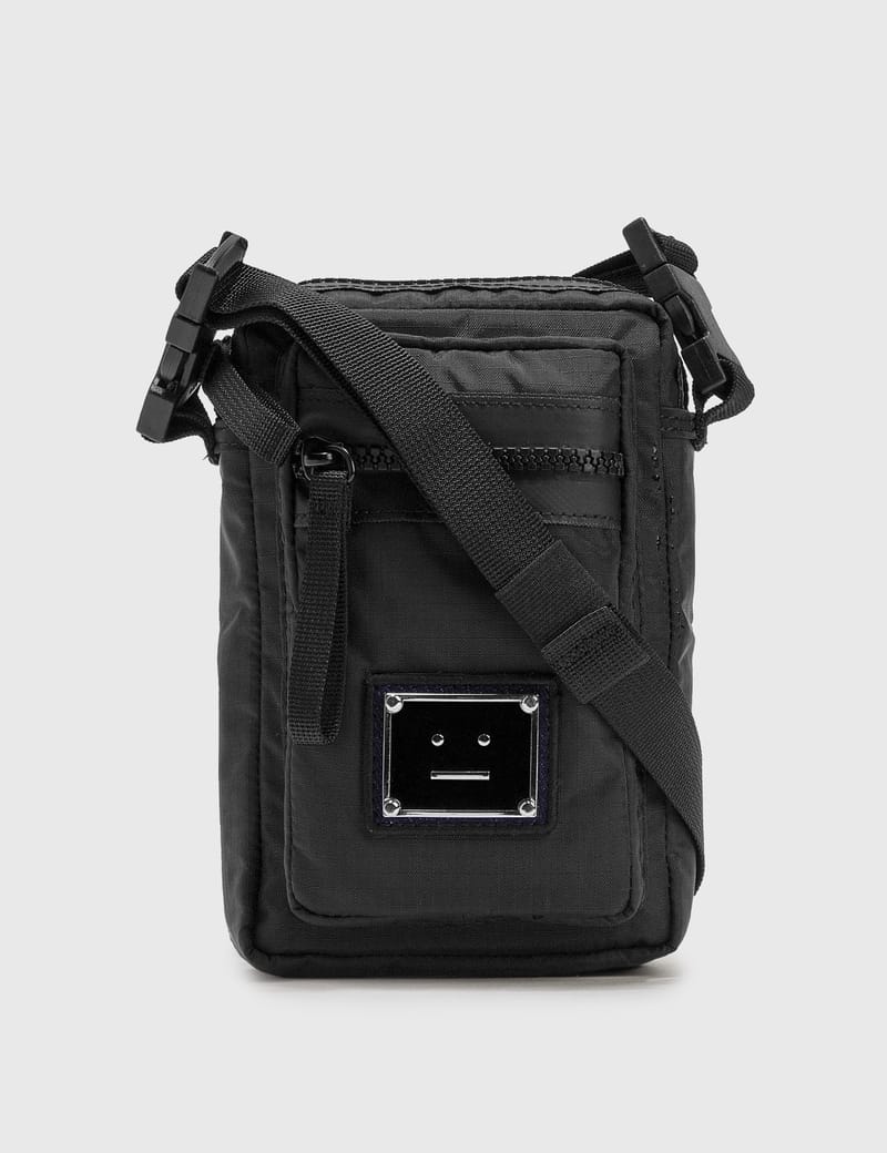 Acne Studios Face Plaque Crossbody Bag in Black | LN-CC
