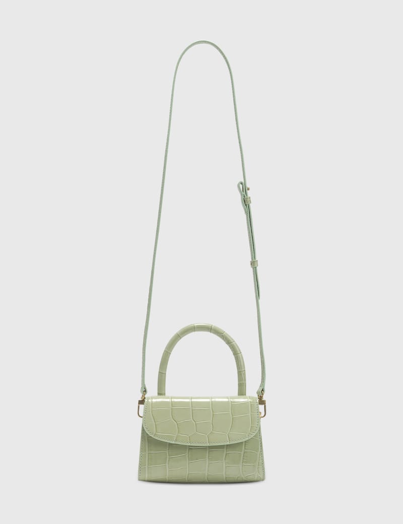 Mini Sage Green Croco Embossed Leather Bag