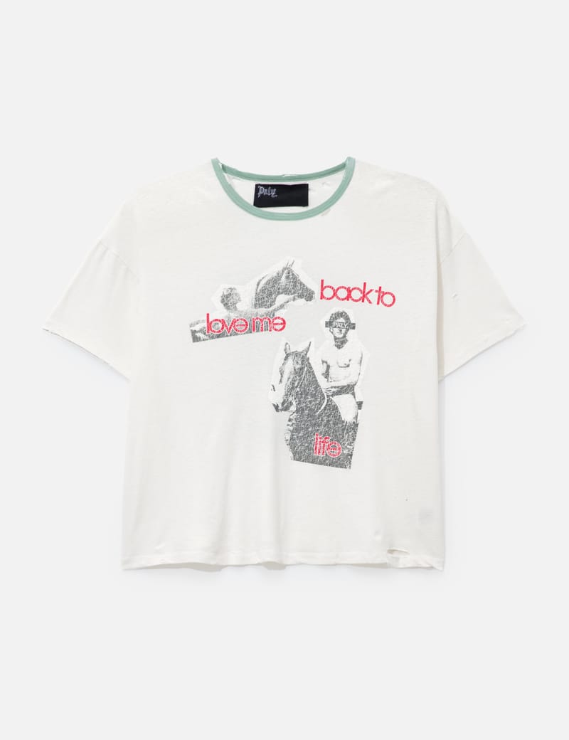 PALY Back To Life Ringer Tee - Vintage-washed, boxy cropped unisex