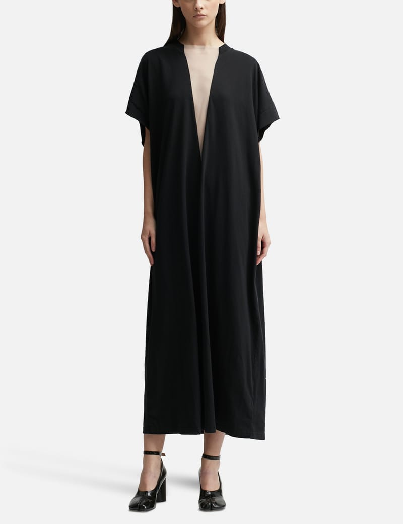 MM6 MAISON MARGIELA Dummy print jersey midi ドレス MM6 Maison Margiela logo-print Midi Dress | Black | FARFETCH