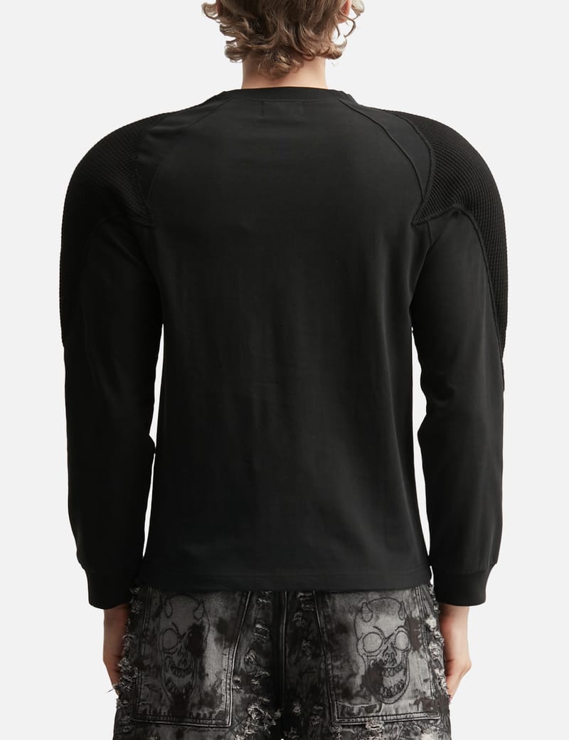 THUG CLUB T-Padded Long Sleeve - Slim cotton top with shoulder
