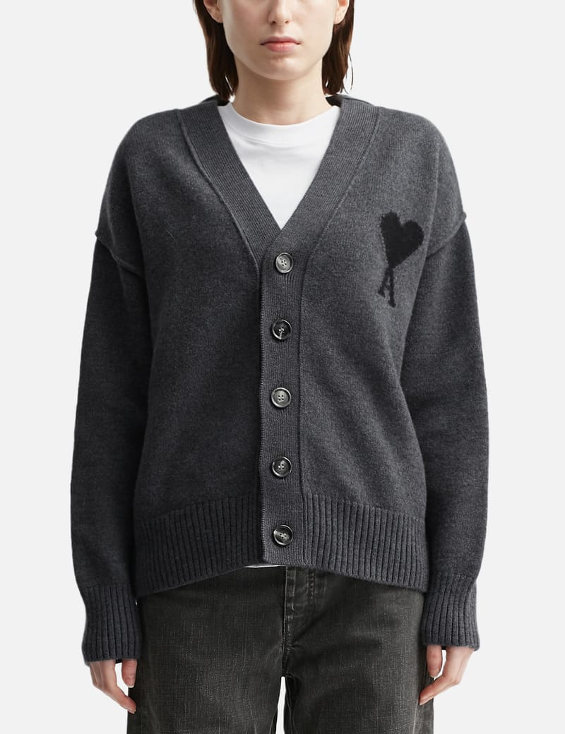 Ami - Red Ami de Coeur Cardigan | HBX - Globally Curated