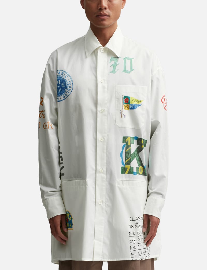 Kenzo - Drawn Varsity Long Sleeve Shirt | HBX - ハイプ Kenzo - Drawn Varsity Long Sleeve Shirt | HBX - ハイプ