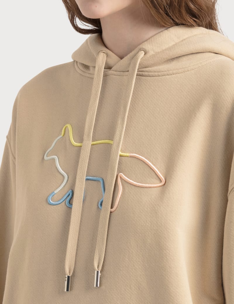 Maison Kitsun Rainbow Profile Fox Embroidery Hoodie HBX