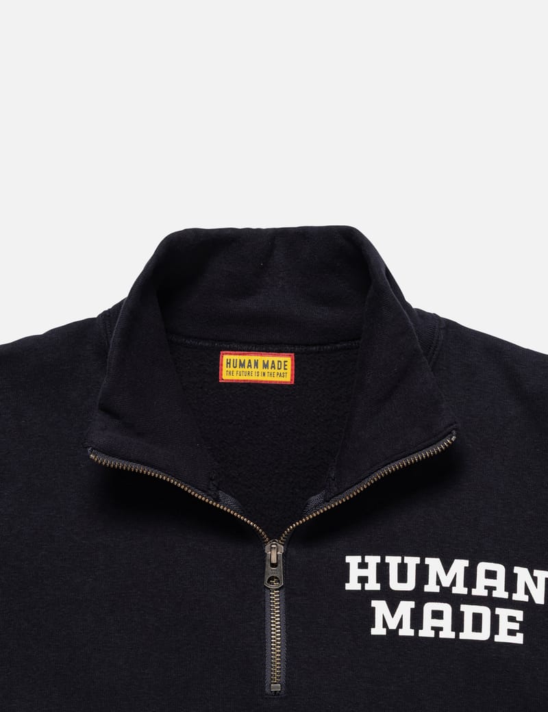 Human Made Half-zip Sweatshirt - Navy heavyweight cotton fleece