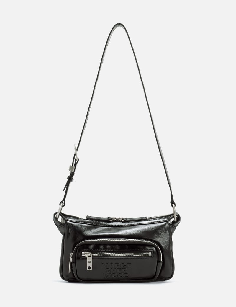 MARGESHERWOOD Outpocket Hobo Mini - Glossy cowhide leather