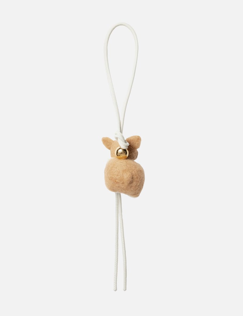 キーホルダー・キーリング LOEWE Multicolor Leather And Felt Corgi Key Ring Loewe Corgi Charm in Leather and Wool | Neiman Marcus