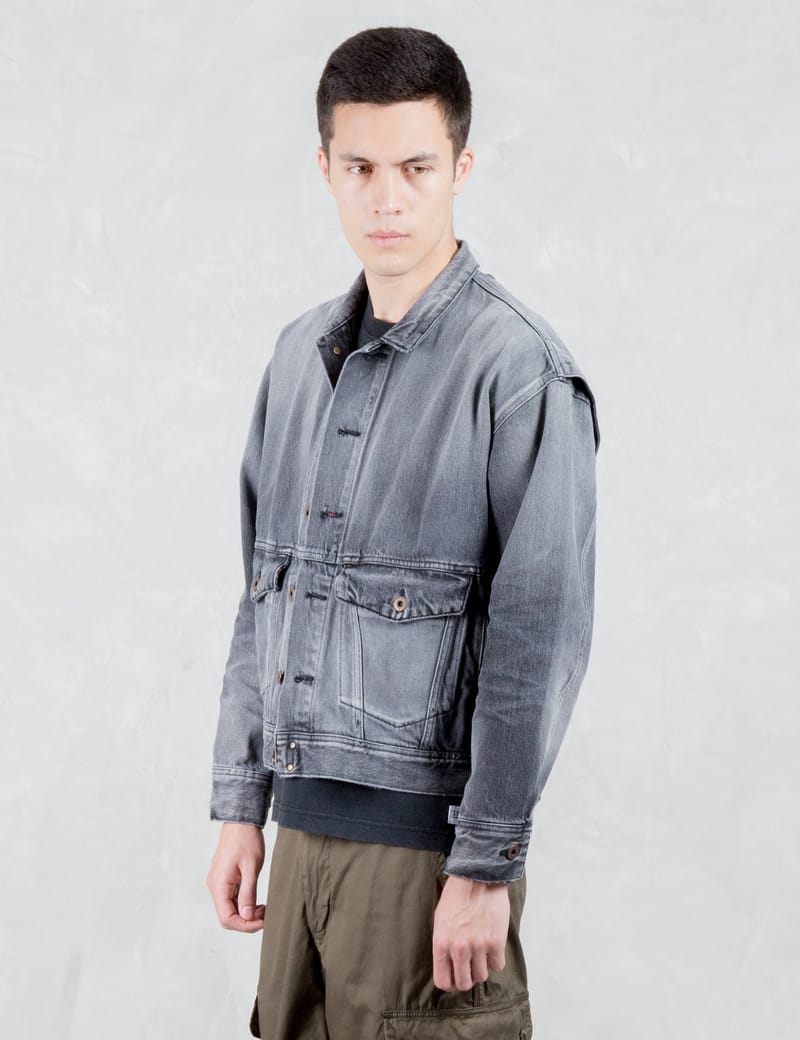 VALLIS BY FACTOTUM - Drop Shoulder Washed Denim Jacket | HBX