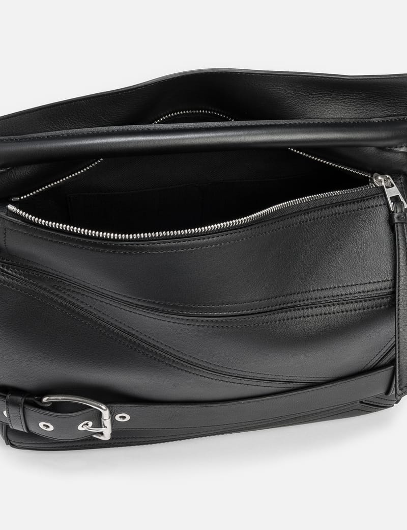 LOEWE ブラックレザーバック Loewe - Flamenco Black Deerskin Leather Bag | Mitchell Stores