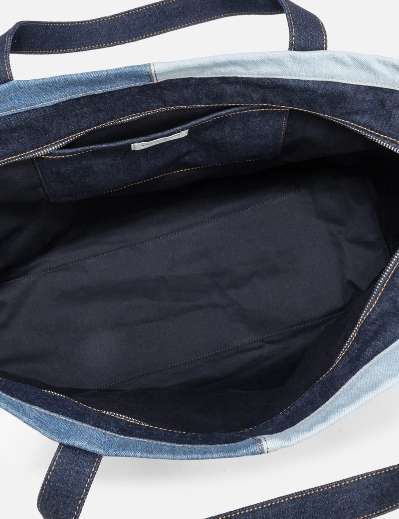 トートバッグ Fox Head Weekender Shopper Bag - Maison Kitsune - Denim - Bl Maison Kitsuné Fox Head Weekender Shopper Bag - Maison