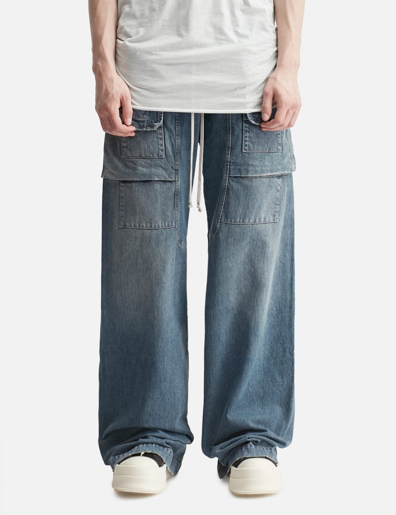 Rick Owens Drkshdw Creatch Wide Cargo Drawstring - Washed indigo