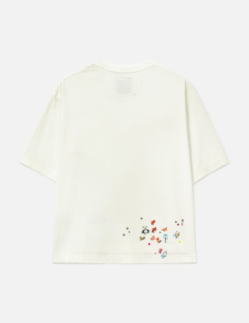 Maison Mihara Yasuhiro Kids 스티커 프린트 티셔츠 - 빈티지한 디