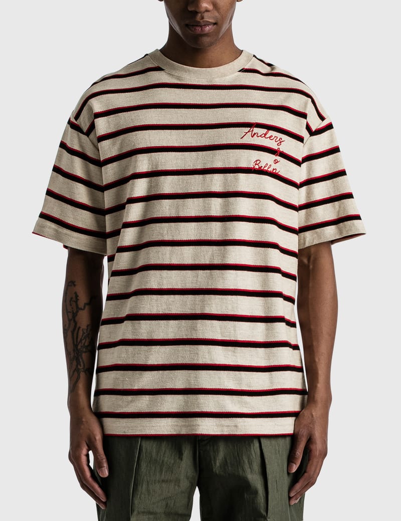 ●ANDERSSON BELL●UNISEX ANDERSSON BELL LOGO STRIPE T-SHIRT Andersson Bell - Unisex Andersson Bell Logo Stripe T-shirt