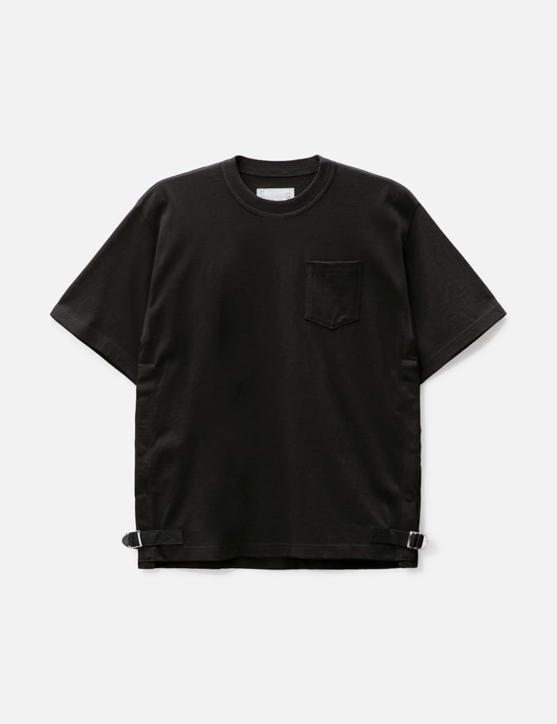 SACAI ナイロンツイル × コットンジャージ Tシャツ-